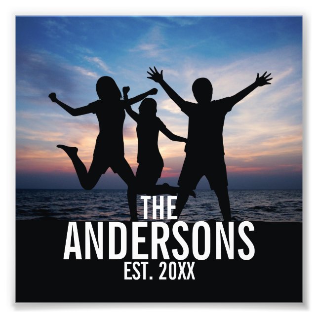 Foto personalizada da família com nome da família (Frente)