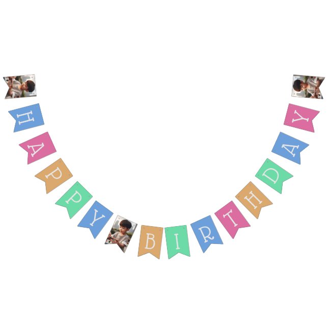 Foto personalizada de 16 bandeiras Feliz Aniversár (Todos)