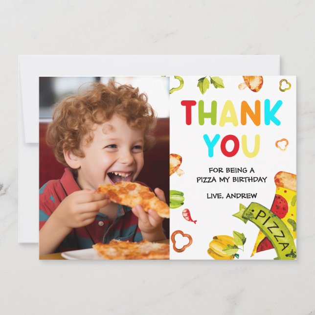 Foto Personalizada de Agradecimento pela Pizza (Frente)
