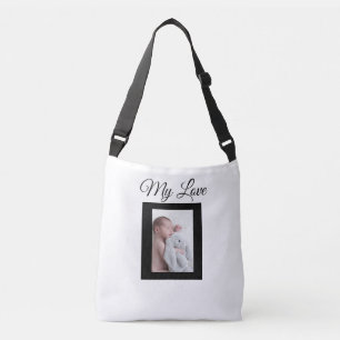 Foto personalizada de bebê branco e preto Tote Bag