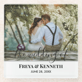 Foto personalizada de casamento com textos brancos