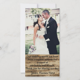 Foto personalizada de casamento Obrigado Cartões