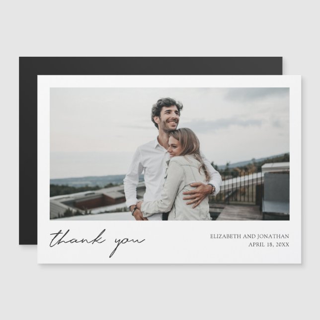 Foto personalizada de casamento - Obrigado Magnet (Frente/Verso)