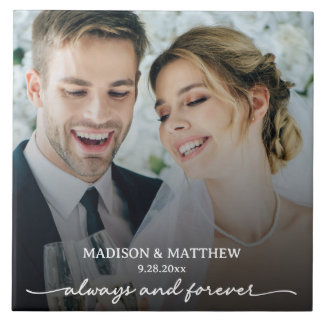 Foto personalizada de casamento sempre e para semp