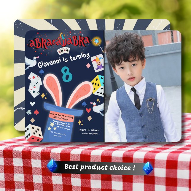 Foto personalizada de convite de aniversário com i (Criador carregado)