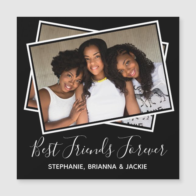 Foto personalizada de melhor amigo moderno preto (Frente)