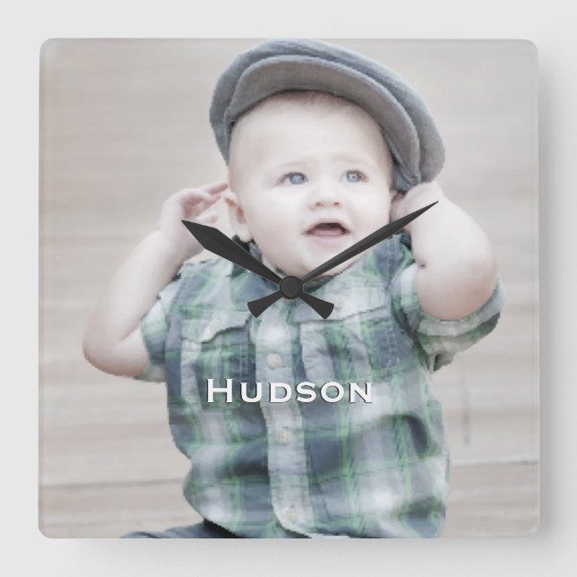 Foto personalizada do bebê do relógio de parede (Frente)