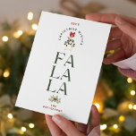 Foto personalizada do Elegante Fa La Christmas<br><div class="desc">Elegante Fa La Christmas Photo Personalised Family Name Modern Christmas Cards apresenta o texto "Christmas Wish Fa La" (Desejos de Natal Fa La La) na elegante tipografia moderna. Adicione sua foto favorita ao contrário. Perfeito para o Natal enviar para amigos e família. DICA DA FOTO: centralize suas fotos antes de...</div>