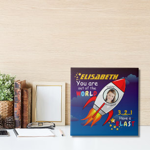 Foto personalizada do foguete astronauta 
