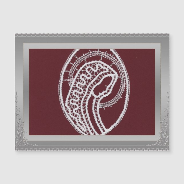 Foto personalizada do quadro de borda prateada S.  (Frente)