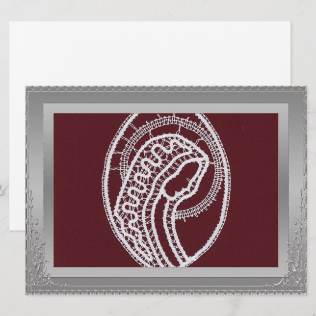 Foto personalizada do quadro de borda prateada S.  (Frente/Verso)