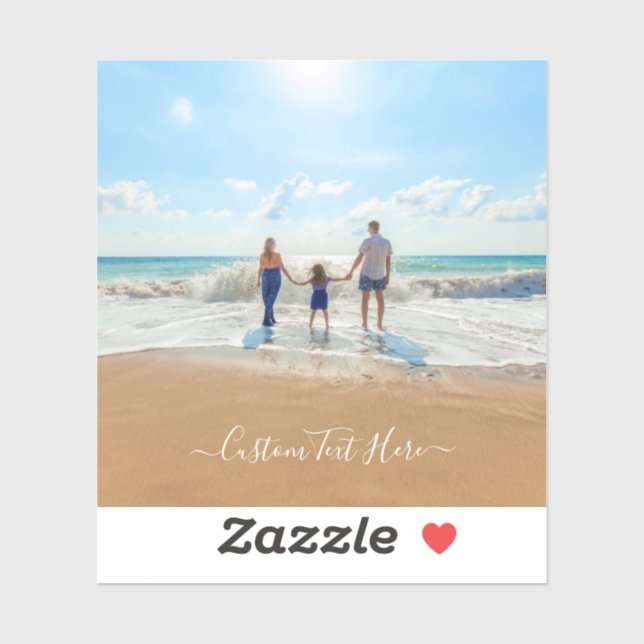 Foto personalizada e adesivo de texto seu próprio  (Folha)