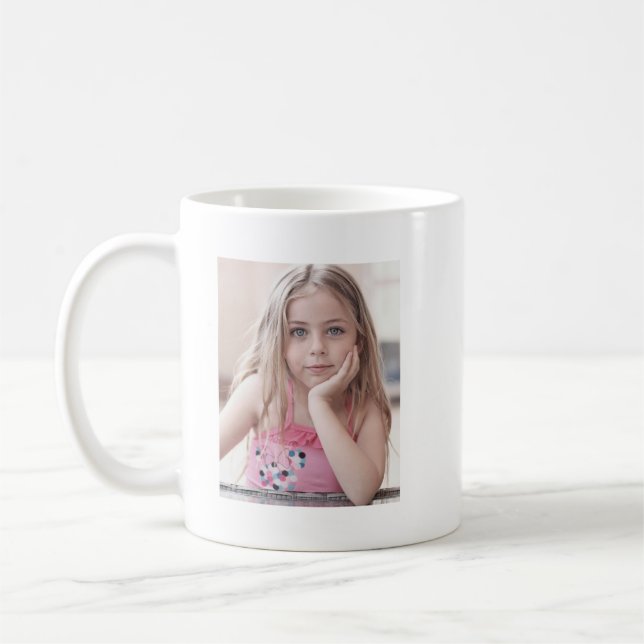 Foto personalizada e caneca de café de texto (Esquerda)