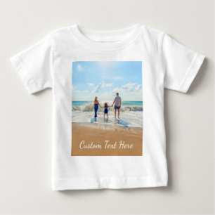 Foto personalizada e texto Bebê camisa seu própr