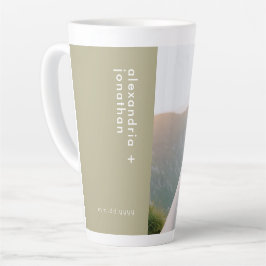 Foto personalizada e texto latente de caneca verde