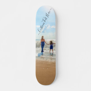Foto personalizada e texto no seu próprio skate de