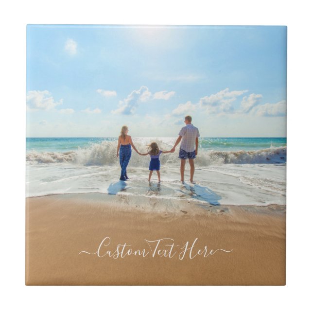 Foto personalizada e texto para seu próprio Azulej (Frente)