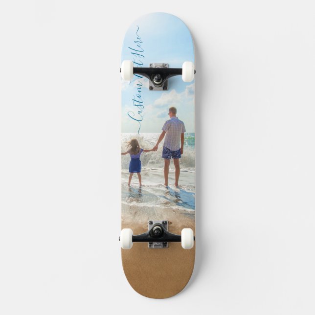 Foto personalizada e texto skate seu próprio Desig (Frente)