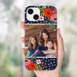Foto Personalizada Floral e Pontos Brilhante<br><div class="desc">Capa de telefone impressa personalizada personalizada com sua foto. Este design giro giro apresenta uma borda floral colorida em volta de sua foto e fundo de abstrato. Use as ferramentas de design para escolher qualquer cor de fundo, adicionar mais fotos e texto e criar uma única capa de telefone de...</div>