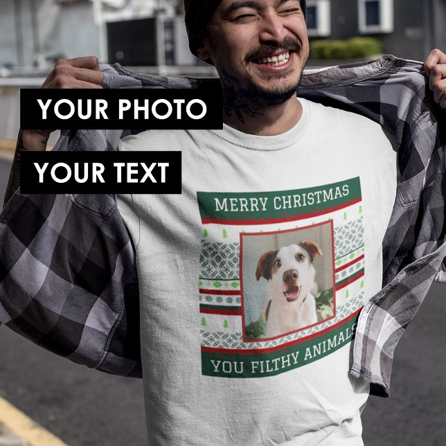 Foto Personalizada Fria Camisa De Suéter De Natal  (Criador carregado)