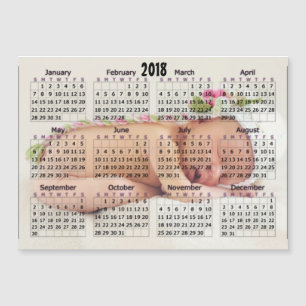 Foto personalizada magnética de 2018 calendários
