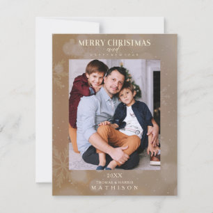 Foto Personalizada Moderna do Natal Brown Snowflak