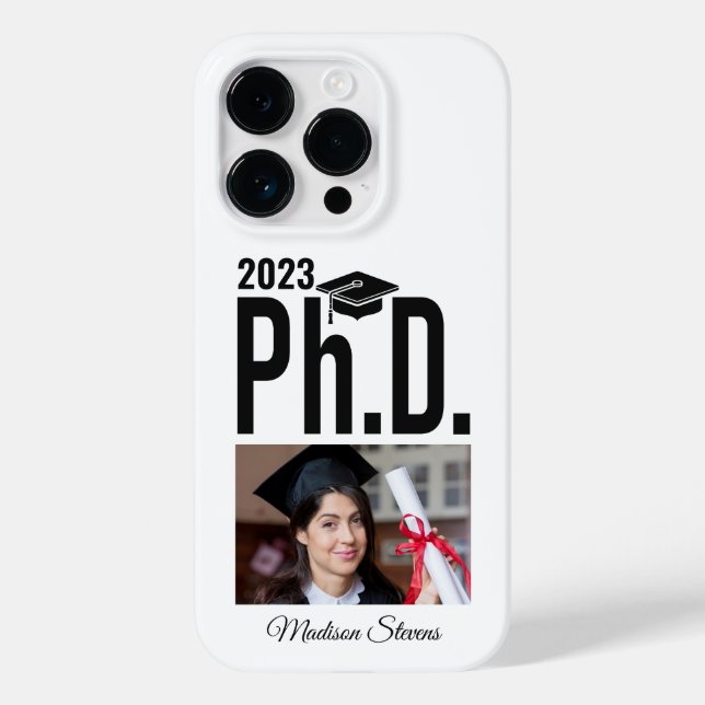 Foto personalizada, nome e ano de Ph.D. (Verso)