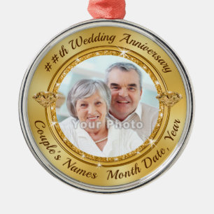 Foto personalizada, ornamentos de aniversário de 