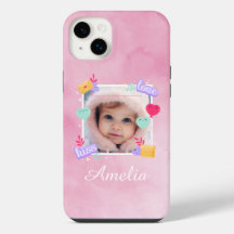 Foto personalizada para bebês - Amor, Beijo e Cora