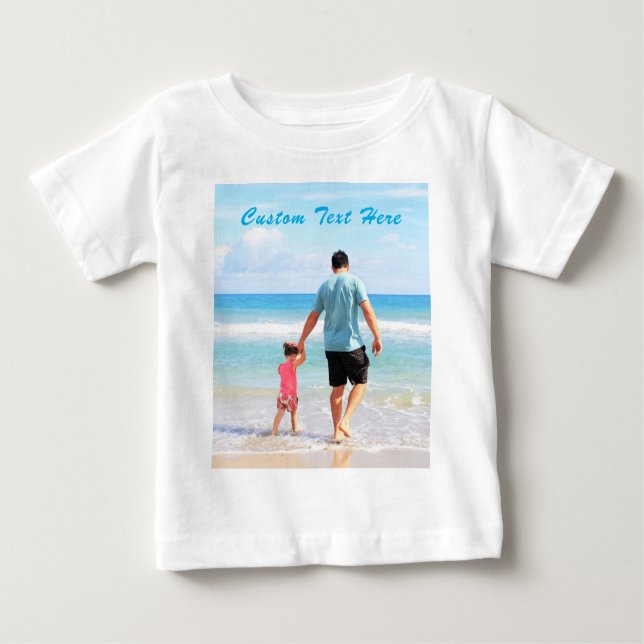 Foto personalizada personalizada - Camisa do bebê  (Frente)