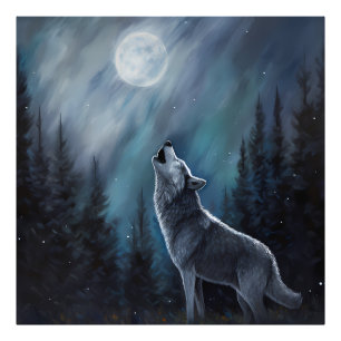 Foto personalizada Pet   Wolf Howling Na Lua