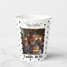 Foto Personalizada Preto Bolinhas Pai Aniversário