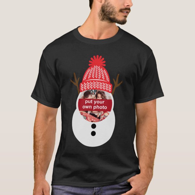Foto personalizada Snowman - Camisa de Natal (Frente)