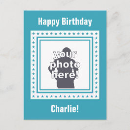 FOTO PERSONALIZADA, TEXTO & COR cartão postal / me