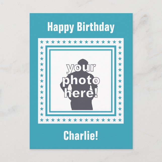 FOTO PERSONALIZADA, TEXTO & COR cartão postal / me (Frente)