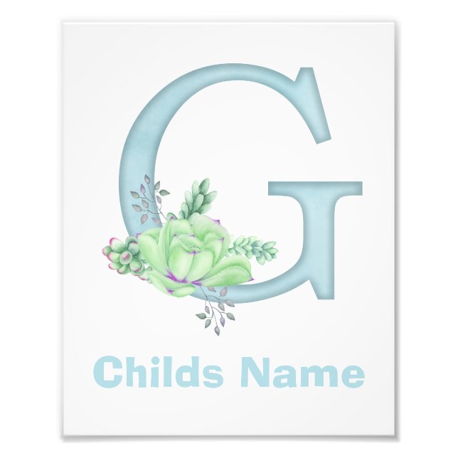 Foto Personalizado em Watercolor - Letra G - Impressão  (Frente)