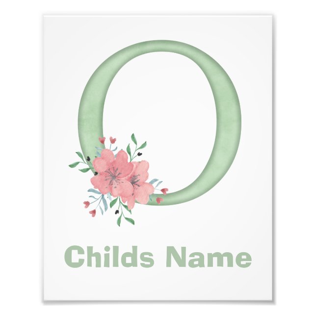 Foto Personalizado - Letra Aquarela O - Impressão de Fo (Frente)