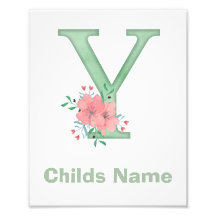 Personalizado - Letra Watercolor Y - Impressão de 