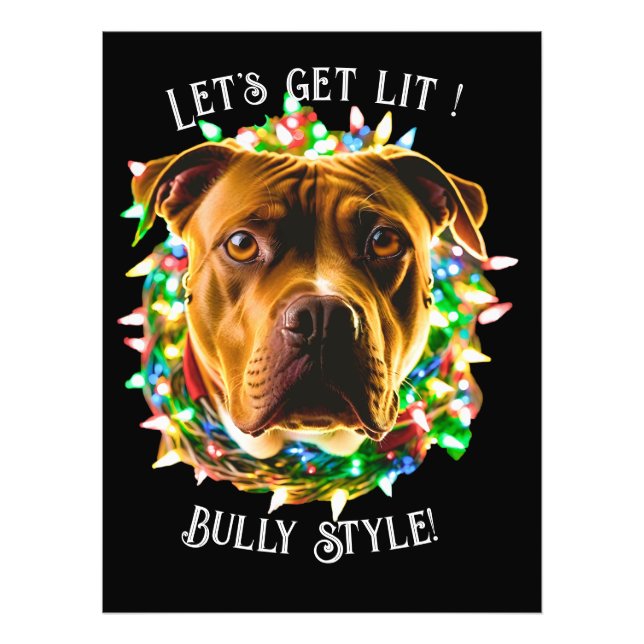 Foto Personalizar Natal Engraçado Pitbully (Frente)