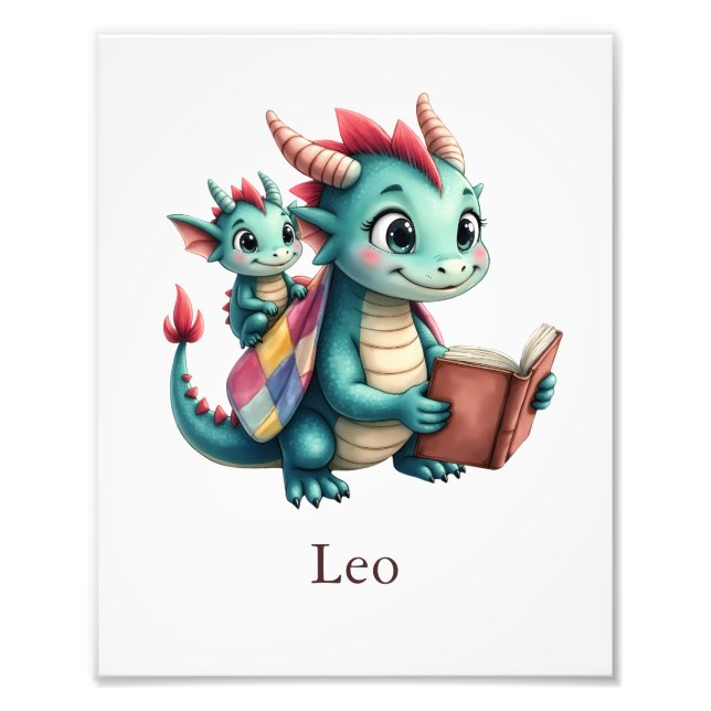 Foto Personalize Baby Dragon Art Print Custom Kids Room (Frente)