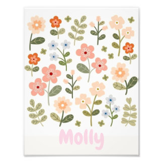 Foto Personalized Floral Name Poster for Girls