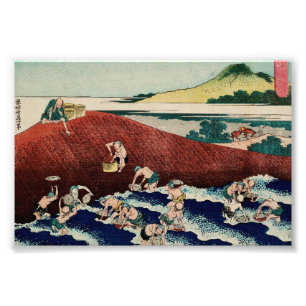 Foto Pesca na cesta no rio Kinu por Hokusai