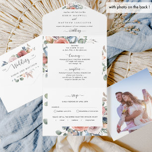 Foto, Pêssego Azul Dusty e Casamento e RSVP