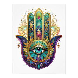 Foto Pétalas Violeta Verde Dourado Hamsa Turquesa Terce