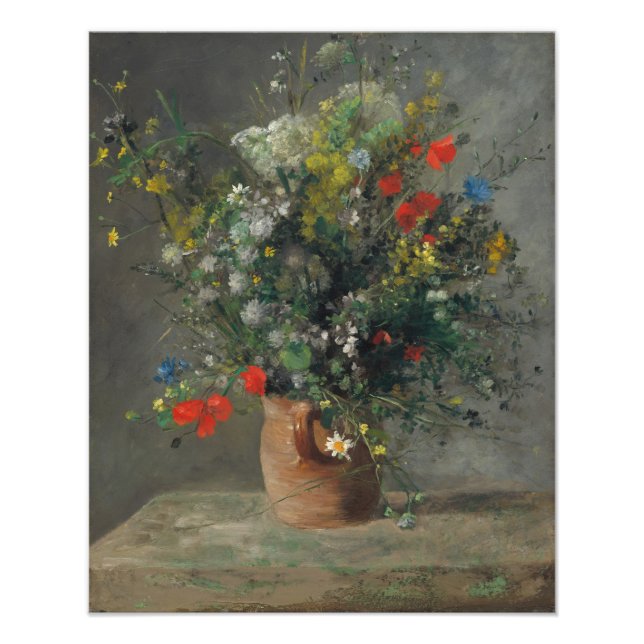 Foto Pierre-Auguste Renoir - Flores em um Vaso 1866 (Frente)