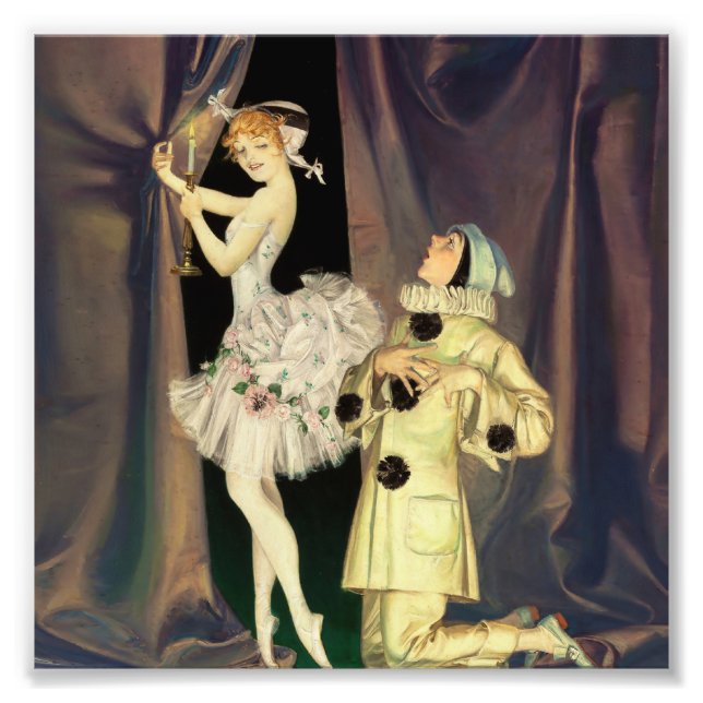 Foto "Pierrot and Columbine", por FX Leyendecker (Frente)