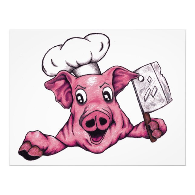 Foto Piggy O Cartoon Hamicidal Maniac Pig Chef Art (Frente)