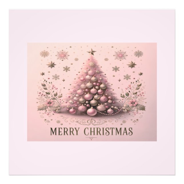 Foto Pink Christmas Tree Merry Christmas  (Frente)