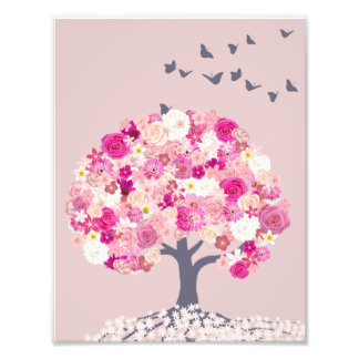 Foto Pink flower tree poster