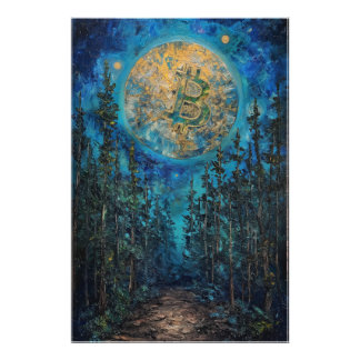 Foto Pintura a óleo de Bitmoney Moon BTC